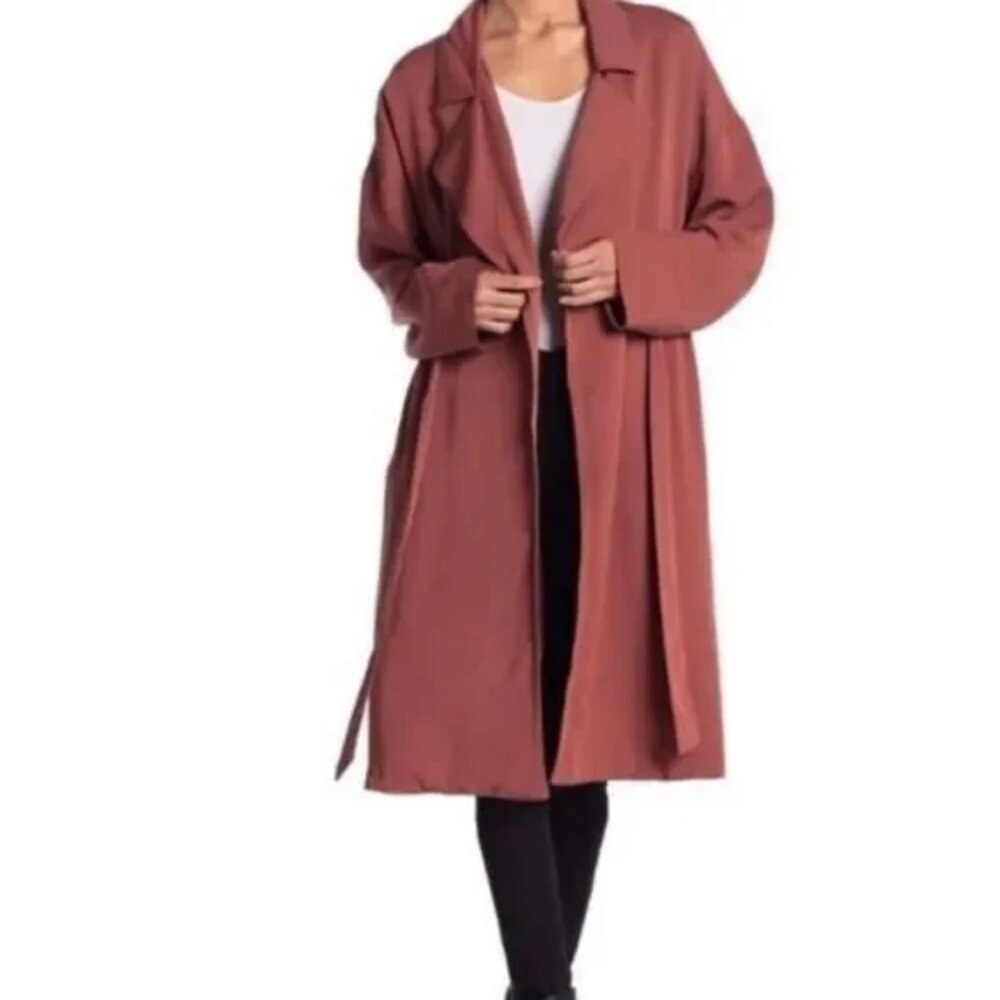 ASTR Rust Midi Lightweight Trenchcoat/Duster Size L (Tailored Sleeves)